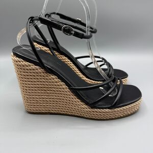 Marc Fisher Platform Wedge Strappy Sandals Black Women Size 9M